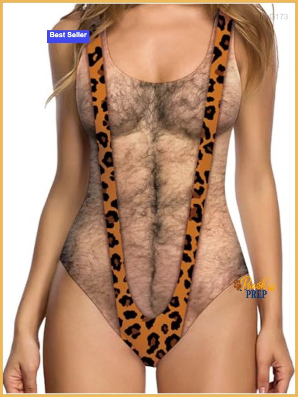Women's Funny Muscle Print Deep V Backless One Piece Swimsuit Bodysuit